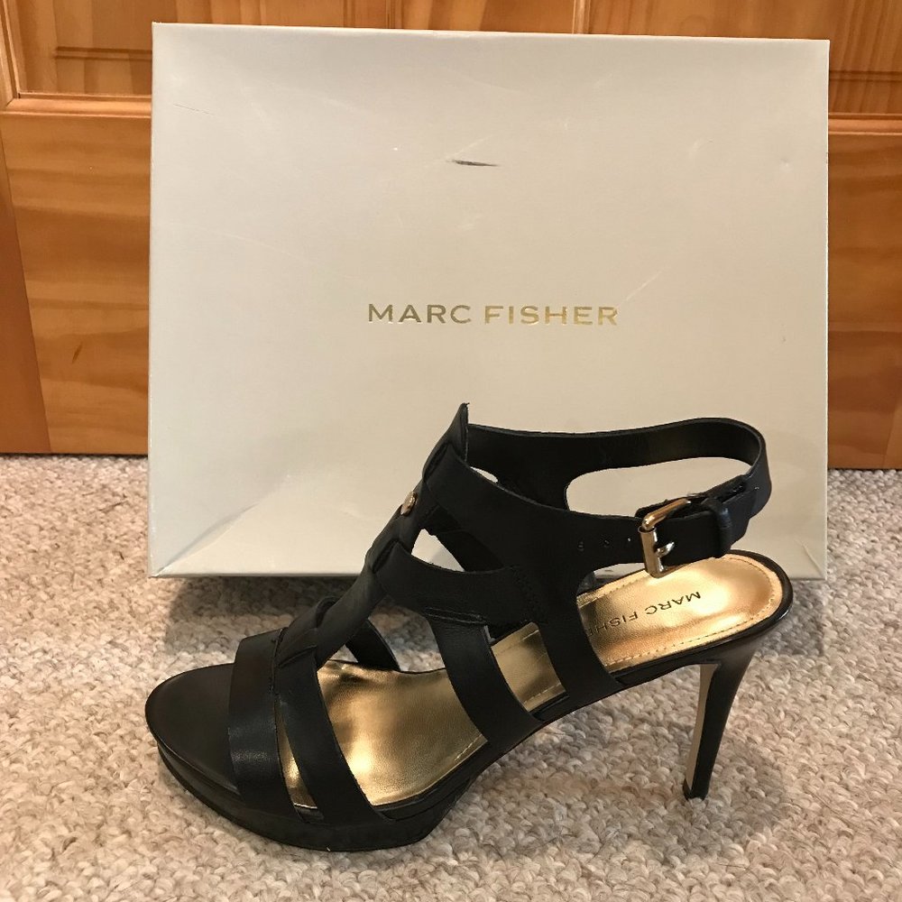 Marc Fisher Leather Strappy Heeled  Vachella Sandal